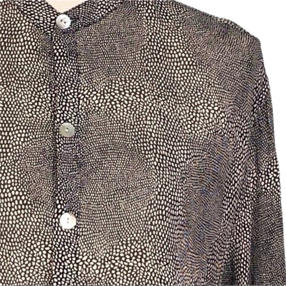 CHICO’S DESIGN geometric snake pattern sheer, chiffon, button blouse. Small. EUC - Picture 3 of 12